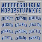 Custom Name and Number Basketball Jersey - Authentic Gray Royal-White Throwback Design Personalized Gray Royal-White Authentic