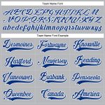 Custom Name and Number Personalized Gray Royal-White Hockey Lace Neck Jersey Personalized Gray Royal-White Hockey Lace Neck