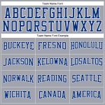Custom Team Name Number Long Sleeve Performance T-Shirt Gray Royal-White Personalized for Men and Women Personalized Gray