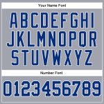 Custom Team Name Number Long Sleeve Performance T-Shirt Gray Royal-White Personalized for Men and Women Personalized Gray