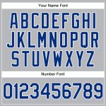 Custom Name and Number Gray White Performance Vapor Golf Polo Shirt - Personalized Team Apparel Personalized Gray Royal-White