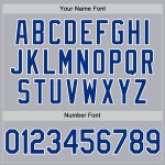 Personalized Gray Royal White Two-Button Unisex Softball Jersey for Men and Women Personalized Gray Royal-White Two-Button