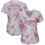 Custom Name and Number Authentic Baseball Jersey - Personalized 3D Gray Silver-Cardinal Giraffe and Snake Design Personalized