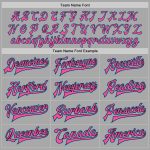 Custom Name Number Gray Sky Blue Pink Bomber Varsity Letterman Jacket Personalized Full-Snap Team Gift Personalized Gray