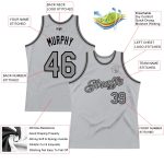Custom Gray-Black Basketball Jersey with Name and Number - Personalized Authentic Throwback Design Personalized Gray Steel