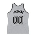 Custom Gray-Black Basketball Jersey with Name and Number - Personalized Authentic Throwback Design Personalized Gray Steel