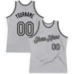 Custom Gray-Black Basketball Jersey with Name and Number - Personalized Authentic Throwback Design Personalized Gray Steel