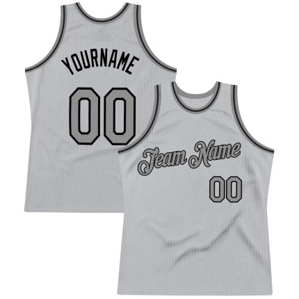 Custom Gray-Black Basketball Jersey with Name and Number - Personalized Authentic Throwback Design Personalized Gray Steel