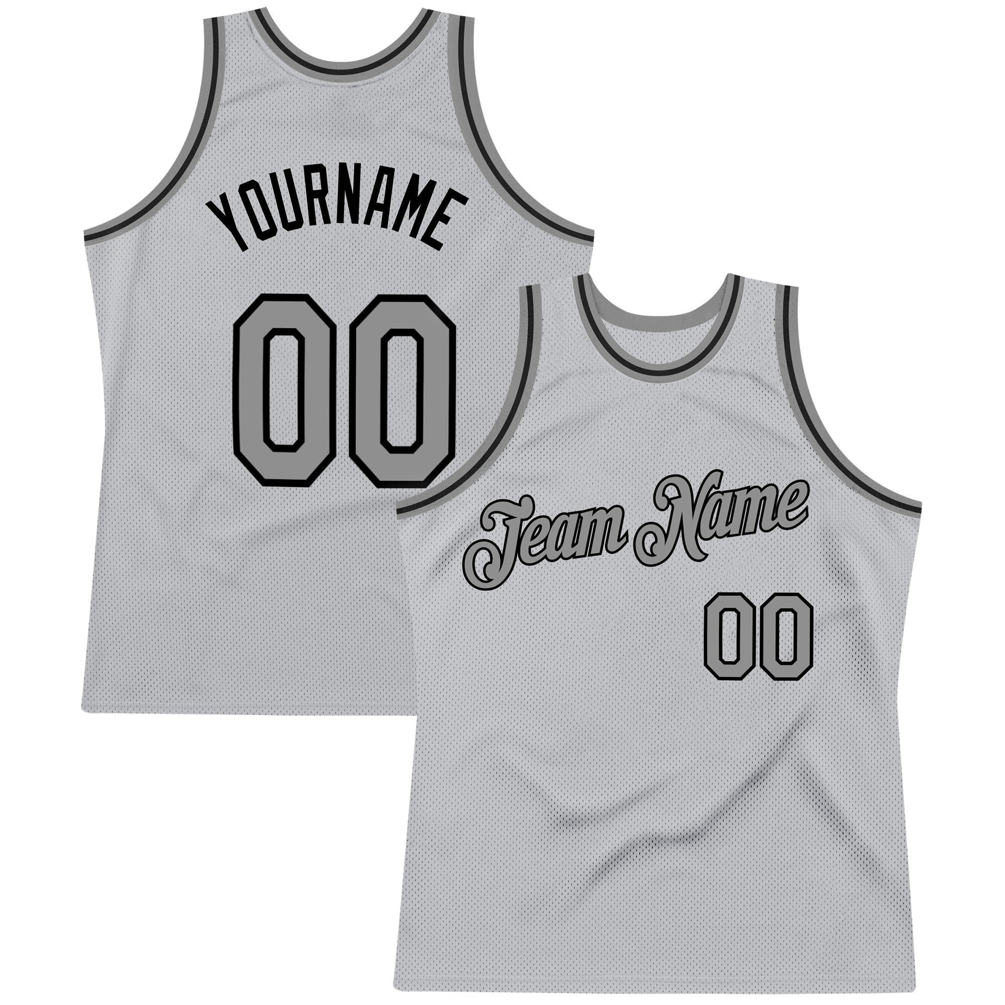 Custom Gray-Black Basketball Jersey with Name and Number - Personalized Authentic Throwback Design Personalized Gray Steel