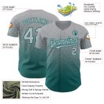 Custom Name Number Baseball Jersey - Personalized Gray Teal Authentic Fade Fashion Personalized Gray Teal Authentic Fade