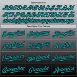 Custom Name and Number Baseball Jersey in Gray Teal-Black - Authentic Fade Fashion Team Style Personalized Gray Teal-Black