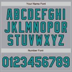 Custom Name and Number Personalized Baseball Jersey Gray Teal Black Authentic Raglan Sleeves Personalized Gray Teal-Black