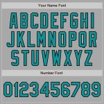 Custom Two Tone Bomber Jacket with Name and Number - Personalized Gray Teal-Black Varsity Full-Snap Letterman Jacket Personalized