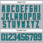 Custom Name and Number Hockey Jersey in Gray Teal-Black with Lace Neck Personalization Personalized Gray Teal-Black Hockey