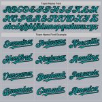Custom Name and Number Authentic Baseball Jersey - Personalized Gray Teal-Black Line Team Gear Personalized Gray Teal-Black