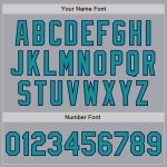 Custom Name and Number Baseball Jersey - Personalized Gray Teal Navy - Authentic Team Jersey with 3 Color Arm Shapes Personalized