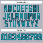 Custom Name and Number Personalized Baseball Jersey - Gray Teal-Navy Authentic Team Apparel Personalized Gray Teal-Navy Authentic