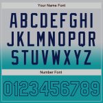 Personalized Custom Name and Number Gray Teal Navy Bomber Varsity Letterman Jacket Full-Snap Fashion Personalized Gray Teal-Navy