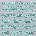 Custom Name and Number Personalized Baseball Jersey - Gray Teal-White Authentic Throwback Team Style Personalized Gray Teal-White