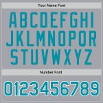 Personalized Authentic Throwback Basketball Jersey - Gray Teal-White Color Personalized Gray Teal-White Authentic Throwback