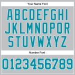 Personalized Custom Name and Number Basketball Jersey - Gray Teal White Authentic Throwback Design Personalized Gray Teal-White