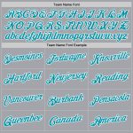 Personalized Authentic Throwback Basketball Jersey - Gray Teal-White Color Personalized Gray Teal-White Authentic Throwback