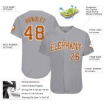 Custom Name and Number Gray Texas Baseball Jersey - Authentic Orange-White Team Apparel Personalized Gray Texas Orange-White