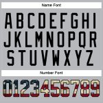 Custom Name and Number Gray Vintage USA Flag Hockey Jersey Lace Neck - Team Apparel Personalized Gray Vintage USA Flag Black-Crimson
