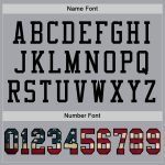 Personalized USA Flag Football Jersey - Custom Name & Number - Gray Vintage Black Mesh Authentic Team Apparel Personalized