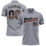 Personalized Vintage USA Flag Golf Polo Shirt with Custom Name and Number - Black Performance Vapor Team Apparel Personalized