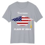 Customized 3D Graduation T-Shirt in Gray and White for Men and Women Personalized Gray White 3D Graduation Performance T-Shirt