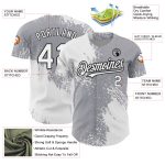 Custom Name Number 3D Pattern Gray Black White Brush Stroke Baseball Jersey - Personalized Authentic Team Jersey Personalized