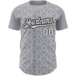Custom Name and Number 3D Pattern Gray White-Black Arabesque Baseball Jersey - Personalized Authentic Team Gear Personalized