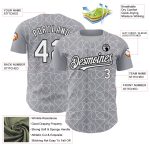 Custom Name and Number 3D Pattern Gray White-Black Arabesque Baseball Jersey - Personalized Authentic Team Gear Personalized