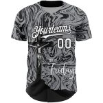 Custom Jesus Christ Cross Baseball Jersey, Personalized Gray and Black 3D Pattern, Good Friday Team Name and Number Personalized