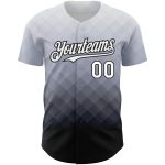 Custom Baseball Jersey with Personalized Name and Number, 3D Gray White-Black Pattern, Authentic Team Design Personalized