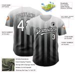 Custom Baseball Jersey with 3D Stripes Pattern - Personalized Gray White Black Design, Include Name & Number Personalized