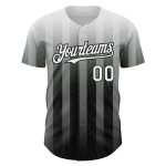 Custom Baseball Jersey with 3D Stripes Pattern - Personalized Gray White Black Design, Include Name & Number Personalized