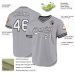 Custom Name and Number Throwback Baseball Jersey - Personalized Gray Black White Team Jersey Personalized Gray White-Black