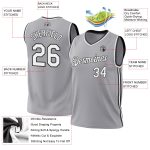 Personalized Authentic Basketball Jersey - Gray White Black Throwback Style Personalized Gray White-Black Authentic Throwback