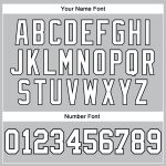 Custom Authentic Basketball Jersey with Personalized Name and Number - Gray White Black Throwback Design Personalized Gray