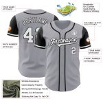 Custom Name and Number Authentic Two Tone Baseball Jersey - Personalized Gray Black Team Jersey Personalized Gray White-Black