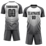 Personalized Soccer Jersey - Gray White Black Lines Sublimation Uniform Personalized Gray White-Black Lines Sublimation Soccer
