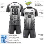 Personalized Soccer Jersey - Gray White Black Lines Sublimation Uniform Personalized Gray White-Black Lines Sublimation Soccer