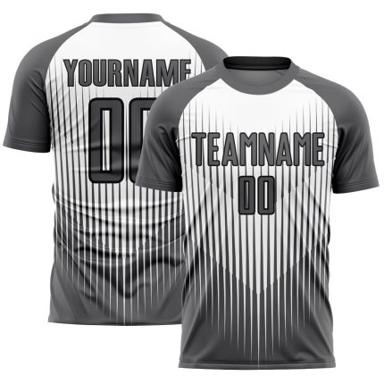 Personalized Soccer Jersey - Gray White Black Lines Sublimation Uniform Personalized Gray White-Black Lines Sublimation Soccer