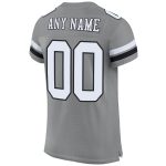 Personalized Authentic Football Jersey - Gray Black White Mesh Design Personalized Gray White-Black Mesh Authentic Football