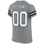 Custom Name & Number Personalized Authentic Football Jersey - Gray, White, Black Mesh Team Jersey Personalized Gray White-Black