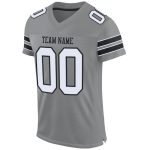 Custom Name & Number Personalized Authentic Football Jersey - Gray, White, Black Mesh Team Jersey Personalized Gray White-Black