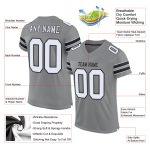 Custom Name & Number Personalized Authentic Football Jersey - Gray, White, Black Mesh Team Jersey Personalized Gray White-Black