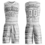 Personalized Round Neck Basketball Jersey - Gray White Black Sublimation Suit Personalized Gray White-Black Round Neck Sublimation